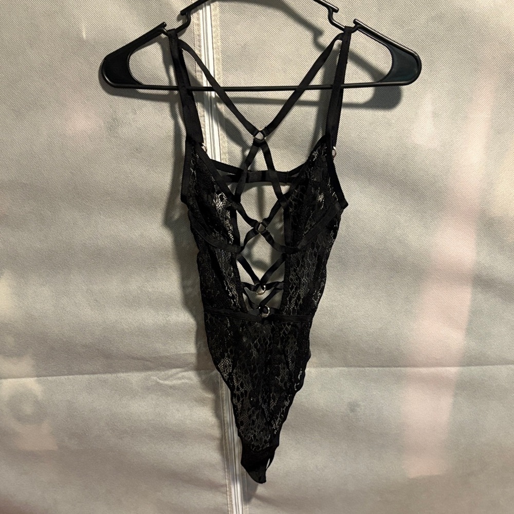 Victoria's Secret lingerie Black Lace Bodysuit